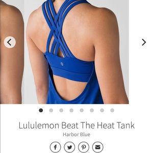 Lululemon Beat the Heat Tank, Harbor Blue, Size 6